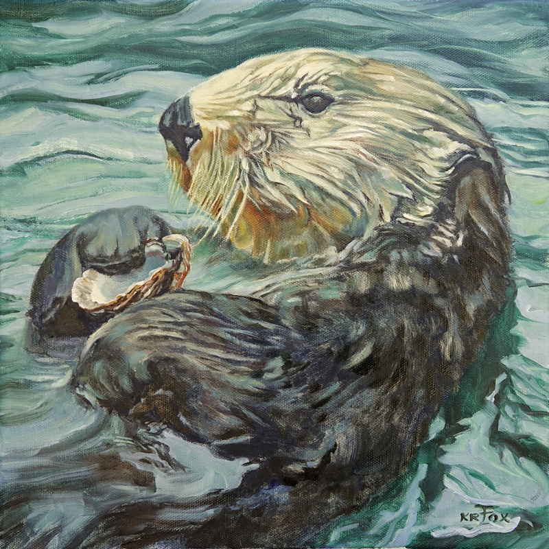Sea Otter with Oyster Shell